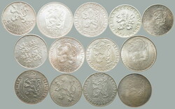 1948-2001 SELECTION of / 13 pcs of Czechosl. Ag memorial coins from ...