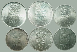 1978-1981 CZECHOSLOVAKIA 1945-92 / comp. 6 pcs of memorial/special Ag ...