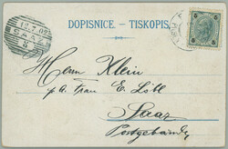 1902 ZDICE - color lithography, overview of town, sugar-factory and ...