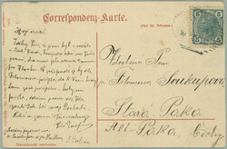 1905 LIBAVSKE UDOLI - (Liebauthal), collage boy in costume with view ...