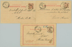1891-1893 SOKOL / PREDCHŮDCE POHLEDNIC / comp. of 3 PC cards with ...