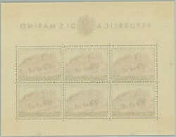 1949 Mi.438Klb., printing sheet UPU 100L blue / violet; mint never ...