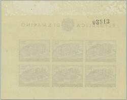 1950 Mi.439B Klb., printing sheet Airmail UPU 200L blue, imperforated ...