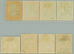 1906 SG.145-151, 152, ¼F - 1Sh + Anniv of colony 1d; hinged, 6d ...