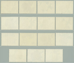 1964 Mi.795-809, Peonies 4f - 52f; complete set mint never hinged, Mi ...