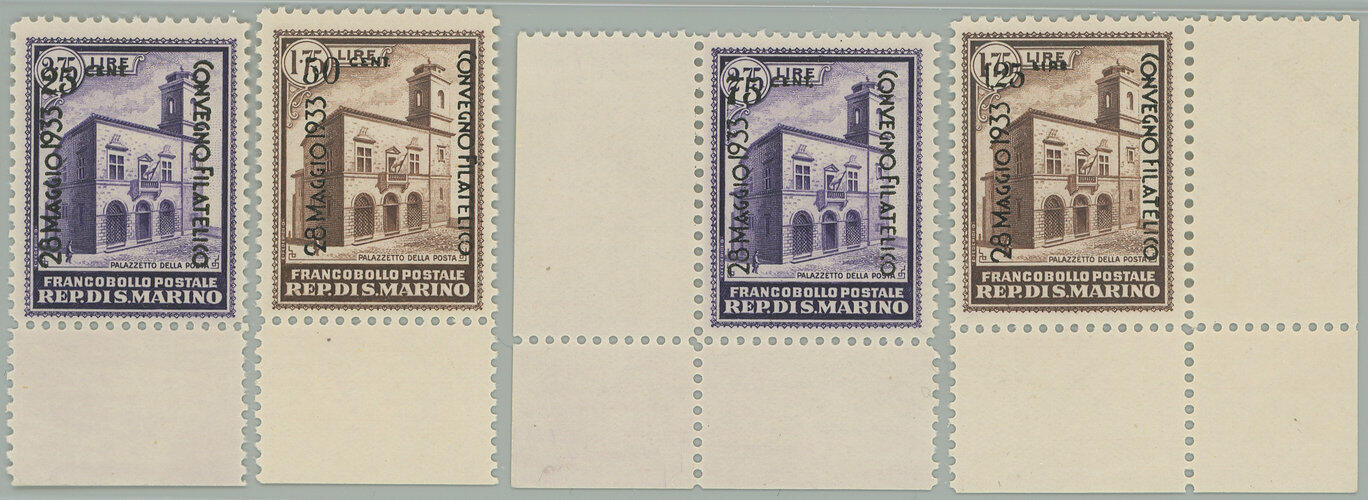1933 Mi.198-201, overprint set Philatelic Congress in Bologna, ...