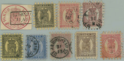 1856-1866 9 stamps from Mi.2 and letter with Mi.8C, 20P blue; stamps ...