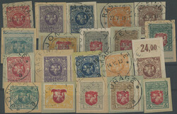 1919 Mi.30U-39U, postage stamps Coat of arms 10Sk - 5A imperforated, ...