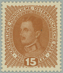 1917 POSTAGE STAMPS / MALY FORMAT / ANK.221 PI, PLATE PROOF Charles ...