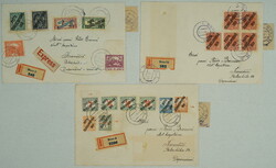 1919-1920 comp. 3 pcs of entires with multicolor franking stamp. ...