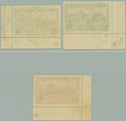 1926 Pof.229+230 plate number, Prague 2CZK blue L and LR corner piece ...