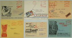 1931-1938 comp. 6 pcs of entires with decorative advertising added ...
