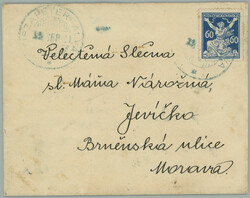 1921 TISZAPETERFALVA - PETROVO / letter to Jevicko with issue ...