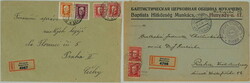1925-1926 BEREHOVE, MUKACHEVO / comp. 2 pcs of R letters addressed to ...