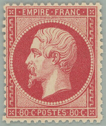 1862 Ceres 24, Napoleon III. 80C rose; fine piece with original gum, ...