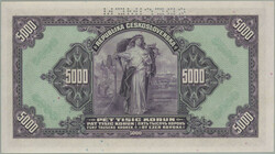 1920 Ba.17c, 5000CZK 1920, set C, perf SPECIMEN; on the reverse side ...