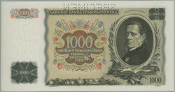 1934 Ba.27, 1000CZK 1934, set G, perf SPECIMEN; on the reverse side ...