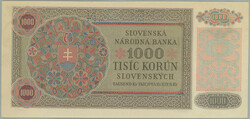 1945 Ba.65, 1000 Koruna 1940 with revenue, set 1K6, perf SPECIMEN at ...