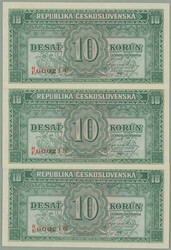 1945 CISELNA POSTUPKA / Ba.71, 10Kcs b.l. (1945), set RF, comp. 3 pcs ...