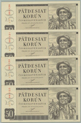 1950 CISELNA POSTUPKA / Ba.85b, 50Kcs 1950, issue II., set B45, comp. ...