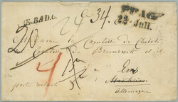 1845 CZECH LANDS / envelope of small format sent as poste restante ...