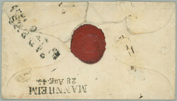 1845 CZECH LANDS / envelope of small format sent as poste restante ...