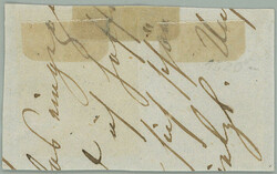 1850 small cut square with Ferch.1HPIb + 2HPIb, Coat of arms 1 Kr ...