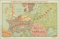 1915 DIE KARTE TESTER EUROPA IM JAHRE 1915 / two-sided map of Europe; ...
