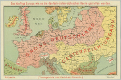 1915 DIE KARTE TESTER EUROPA IM JAHRE 1915 / two-sided map of Europe; ...
