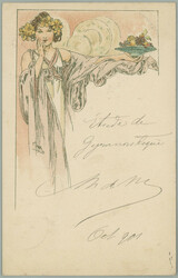 1900 MUCHA Alfons (1860-1939), Design for menu, color lithography, ...