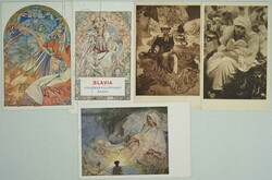 1924-1940 MUCHA Alfons (1860-1939), comp. 5 pcs of Ppc, Slavia, Sokol ...