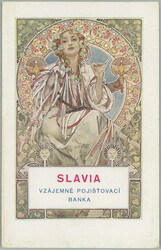 1937 MUCHA Alfons (1860-1939), SLAVIA vzajemne insurance bank, ...
