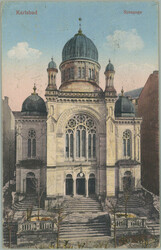 1925? KARLOVY VARY (Karlsbad) - synagogue, color single-view postcard ...