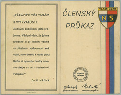 1941 NATIONAL SOURUCENSTVI / membership card of National Union, group ...