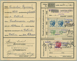 1941 NATIONAL SOURUCENSTVI / membership card of National Union, group ...