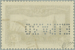 1930 Mi.255, Airmail 1,50Fr with perfin E.I.P.A. in inverted position ...