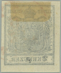 1850 Ferch.2HPIa, Coat of arms 2 Kreuzer black, hand-made paper, type ...