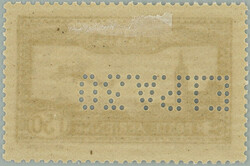 1930 Mi.255, Airmail 1,50Fr with perfin E.I.P.A. in inverted position ...