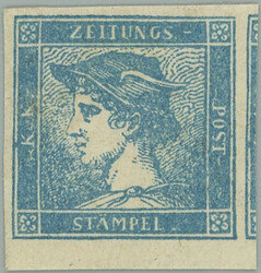 1851 ANK.6Ia, Blue Mercury himmel blau in rare type Ia (!); original ...