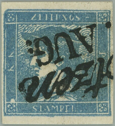 1851 ANK.6Ib, Blue Mercury with cancel. BOTZEN; fine piece in ...
