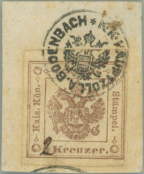 1858 ANK.4I, Coat of arms 4 K with transcription 2, PROVISORIUM ...