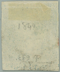 1840 SG.5, TWO PENCE BLUE blue, letters A-J; VF, with light red ...