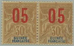 1912 Yv.52Aa+A, overprint Allegory 05C/30C, horizontal pair, stamp at ...