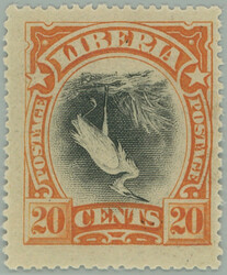 1906 Scott.106b, Heron 20C, INVERTED MIDDLE; fine piece, c.v.. £125