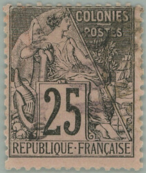 1891-1892 Yv.19, overprint Allegory 10C/25C; fine used piece, exp. ...