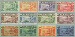 1938 SG.52-63, Lopevi Island 5c - 10F; complete set, hinged, c.v.. ...