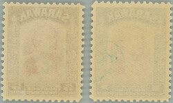 1942 JAPANESE OCCUPATION / SG.120, 124, Brooke $1 and $5 with blue ...
