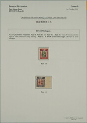 1942 JAPANESE OCCUPATION / SG.J1(4), J17, J19, Brooke 4x 1C from that ...