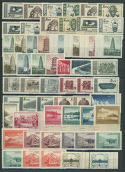 1952-1963 SELECTION / several complete unused sets on stock card A4, ...