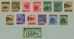 1945 LOCAL ISSUE - TORINO / selection of 13 stamps with black and red ...